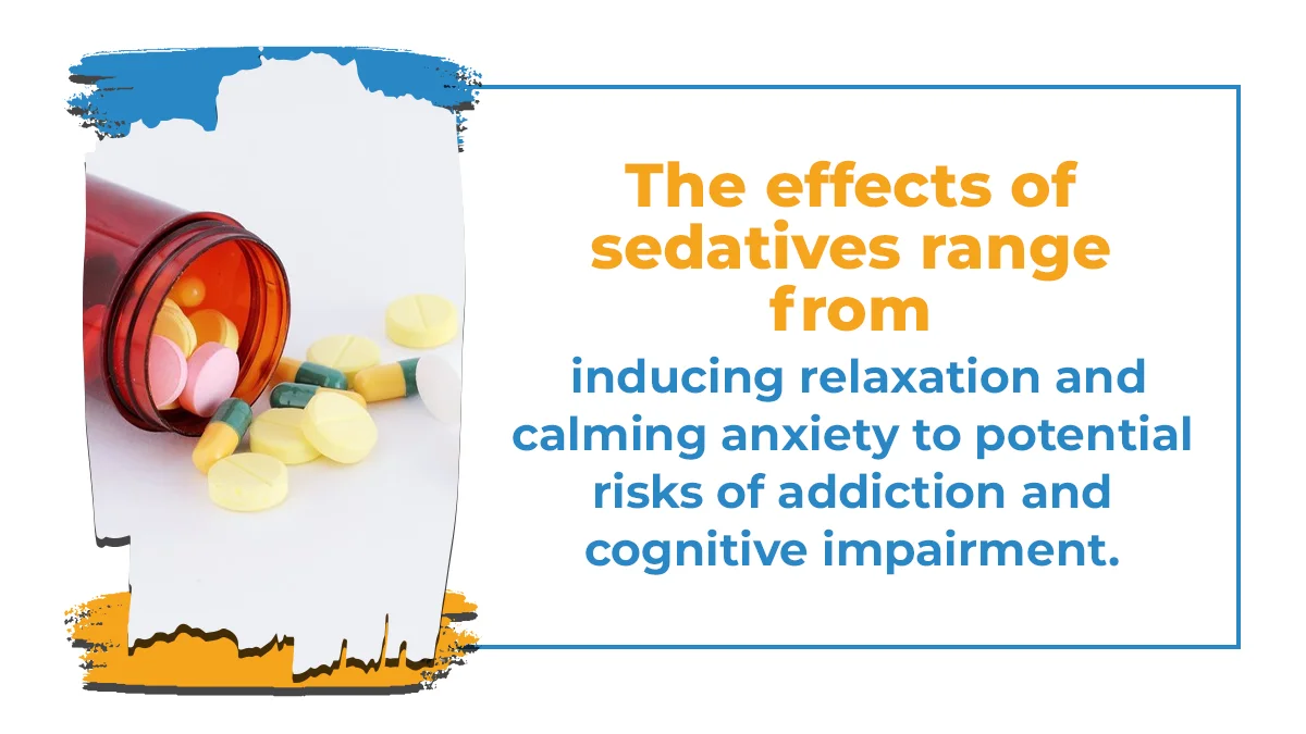 Multi colored pills on a white background. The effects of sedatives range from inducing relaxation to addiction and cognitive impairment.